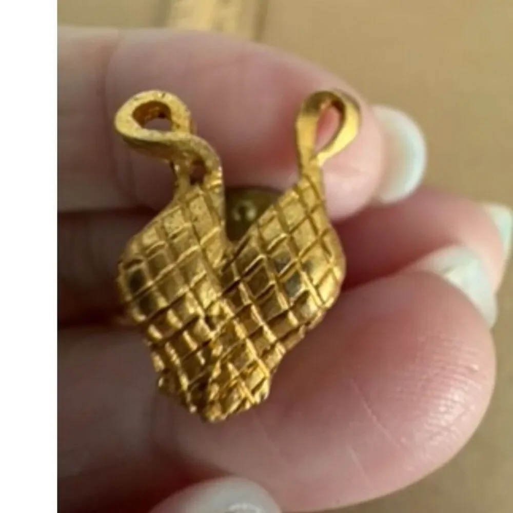 VTG. gold tone womens bathing suit top collectible lapel pin